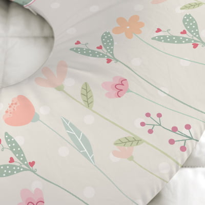 Almofada de Amamentação Travesseiro Flores Delicadas Menina Am583 Papel de parede  infantil, Enxovais para Bebê, Kits Berço, Kit Cama, faixa decorativa, régua do crescimento, quadros decorativos infantil.