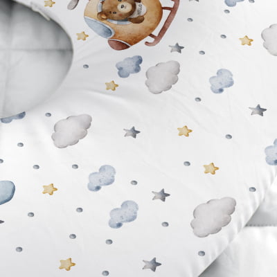 Almofada para Amamentar com Zíper Urso Nuvens AM686 Papel de parede  infantil, Enxovais para Bebê, Kits Berço, Kit Cama, faixa decorativa, régua do crescimento, quadros decorativos infantil.