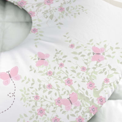 Almofada para Amamentar com Zíper Flores Delicadas Menina AM621 Papel de parede  infantil, Enxovais para Bebê, Kits Berço, Kit Cama, faixa decorativa, régua do crescimento, quadros decorativos infantil.