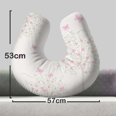 Almofada para Amamentar com Zíper Flores Delicadas Menina AM621 Papel de parede  infantil, Enxovais para Bebê, Kits Berço, Kit Cama, faixa decorativa, régua do crescimento, quadros decorativos infantil.