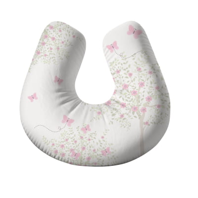 Almofada para Amamentar com Zíper Flores Delicadas Menina AM621 Papel de parede  infantil, Enxovais para Bebê, Kits Berço, Kit Cama, faixa decorativa, régua do crescimento, quadros decorativos infantil.