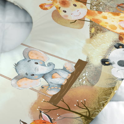 Almofada de Amamentação Travesseiro Safari Animais Bosque - AM350 Papel de parede  infantil, Enxovais para Bebê, Kits Berço, Kit Cama, faixa decorativa, régua do crescimento, quadros decorativos infantil.