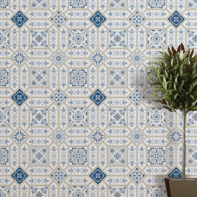 Papel de Parede Geométrico Azul Linha Home - VRHOME11