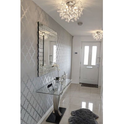 Papel de Parede Geométrico Cinza Linha Home - VRHOME02