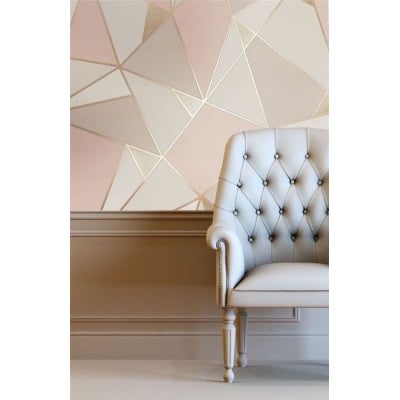 Papel de Parede Geométrico Rosa Linha Home - VRHOME03