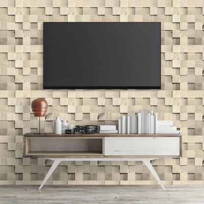 Papel de Parede Madeira Bege Claro –VRHOME17 Papel de Parede Madeira Bege Claro –VRHOME17