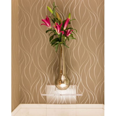 Papel de Parede Texturizado Ondas Bege Linha Home - VRHOME06