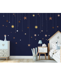 Papel de Parede Infantil Estrelas Constelação