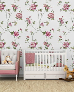 Papel de Parede Infantil Floral Ramos