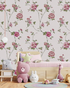 Papel de Parede Infantil Floral Ramos