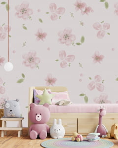 Papel de Parede Infantil Floral Menina