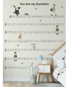 Papel de Parede Infantil Musical You Are my Sunshine