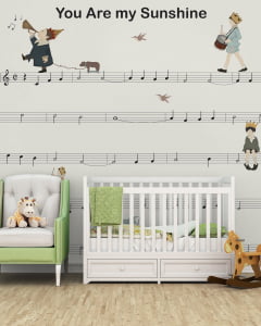 Papel de Parede Infantil Musical You Are my Sunshine