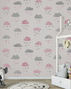 Papel de Parede Infantil Nuvens