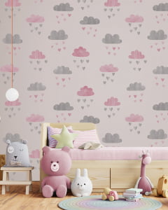 Papel de Parede Infantil Nuvens