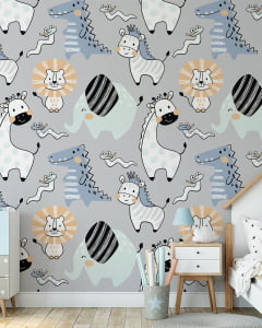 Papel de Parede Infantil Adesivo Safári - VR167