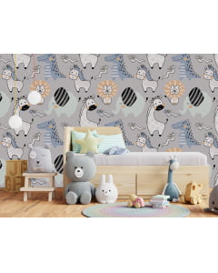 Papel de parede safari infantil para quarto de bebê adesivo