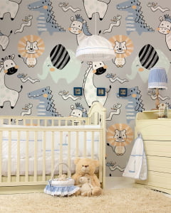 Papel de parede safari infantil para quarto de bebê adesivo