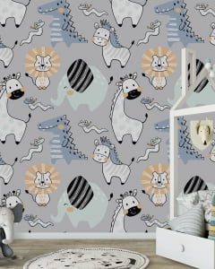 Papel de Parede Infantil Adesivo Safári - VR167