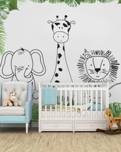 Papel de Parede Infantil Safari