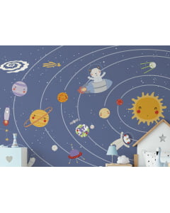 Papel de Parede Infantil Astronauta no Espaço