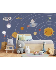 Papel de Parede Infantil Astronauta no Espaço