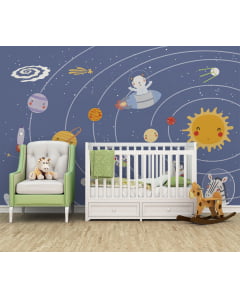 Papel de Parede Infantil Astronauta no Espaço