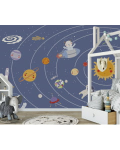 Papel de Parede Infantil Astronauta no Espaço