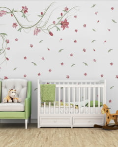 Papel de Parede Floral Infantil Flores ao Vento