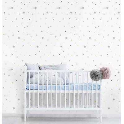 Papel de Parede Estrelas Infantil Colorido Rolo 3m - VRC666