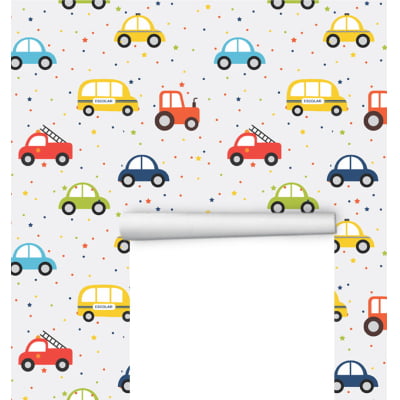 Papel de Parede Carros Coloridos Rolo 3m