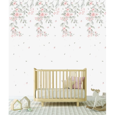 Papel de Parede Flores Jardim Suspenso Infantil Colorido Rolo 3m