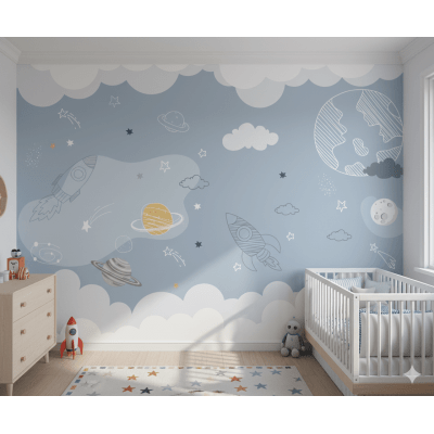 PAPEL DE PAREDE ASTRONAUTA INFANTIL VR785