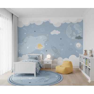 PAPEL DE PAREDE INFANTIL ASTRONAUTA