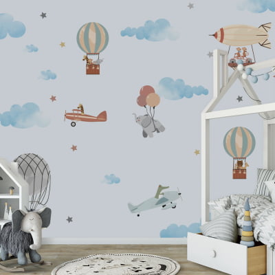 Papel De Parede Florais Borboletas Quarto Infantil Bebê VR588