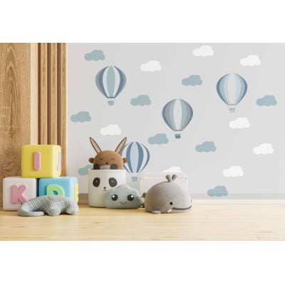 Papel De Parede Balão Menino Quarto Infantil Bebê VR184