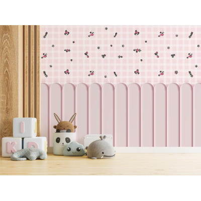 Papel De Parede Cereijas Floral Rosa Infantil - Pp732