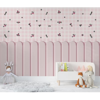 Papel De Parede Cereijas Floral Rosa Infantil - Pp732