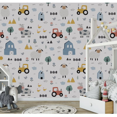 Papel De Parede Fazendinha Animais Ovelhinha Bebê - VR633