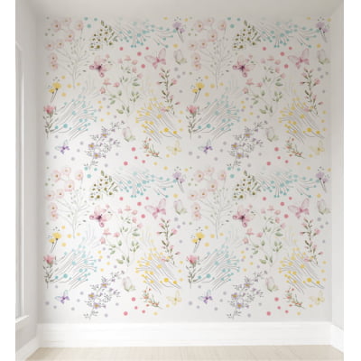 Papel De Parede Floral Flores Quarto Bebê Infantil M² VR560