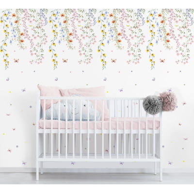 Papel de Parede Flores Jardim Suspenso Infantil Colorido Rolo 3m - VRC500 