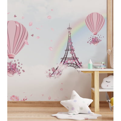 Papel de Parede Infantil Balões com Arco-Íris Paris - VR507