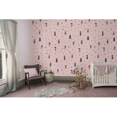 Papel de Parede Infantil Bonequinhas Menina
