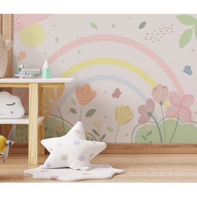 Papel de parede Infantil Floral Arco-iris - VR605