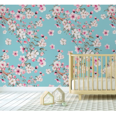 Papel de Parede Floral Infantil