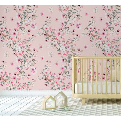 Papel de Parede Floral Infantil