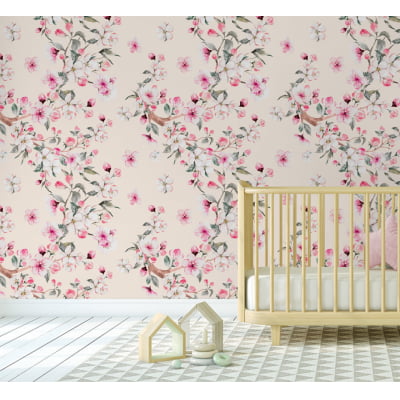 Papel de Parede Floral Infantil