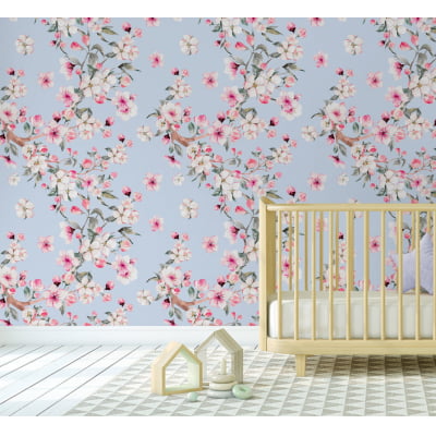 Papel de Parede Floral Infantil