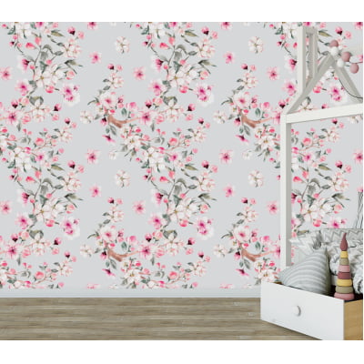 Papel de Parede Floral Infantil