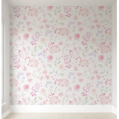 Papel de Parede Infantil Floral Rosas - VR521